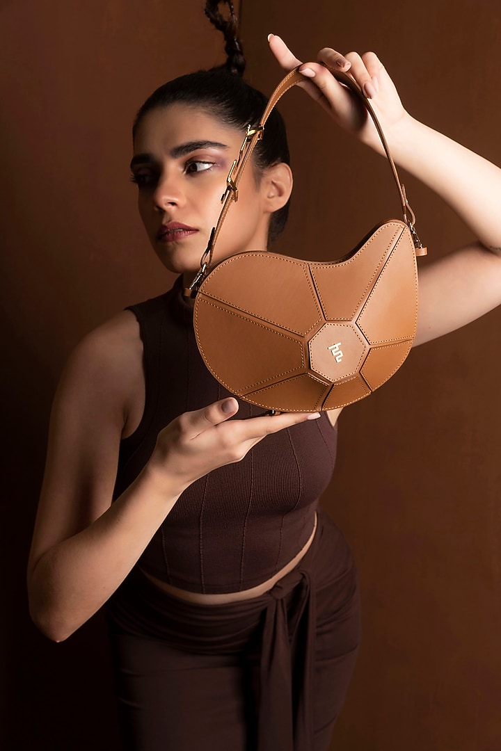Nude Leather Handbag by Immri at Pernia's Pop Up Shop