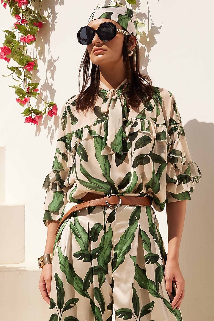 Printed Georgette Sequin Work Co-ord Set