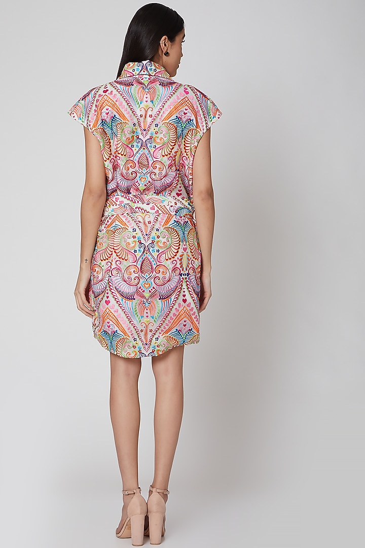 Multi Colored Embroidered Midi Vacation Dress by Manish Arora at Pernia's Pop Up Shop