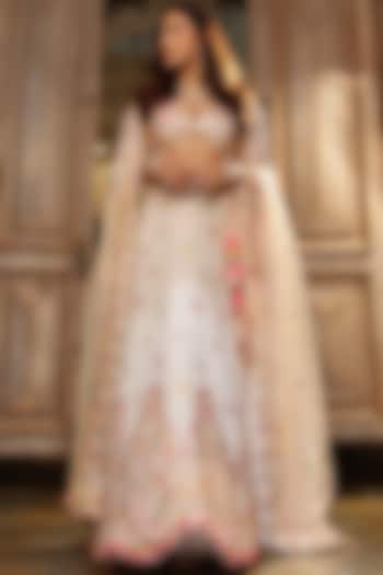 Ivory Organza Embroidered Bridal Lehenga Set by GOPI VAID at Pernia's Pop Up Shop