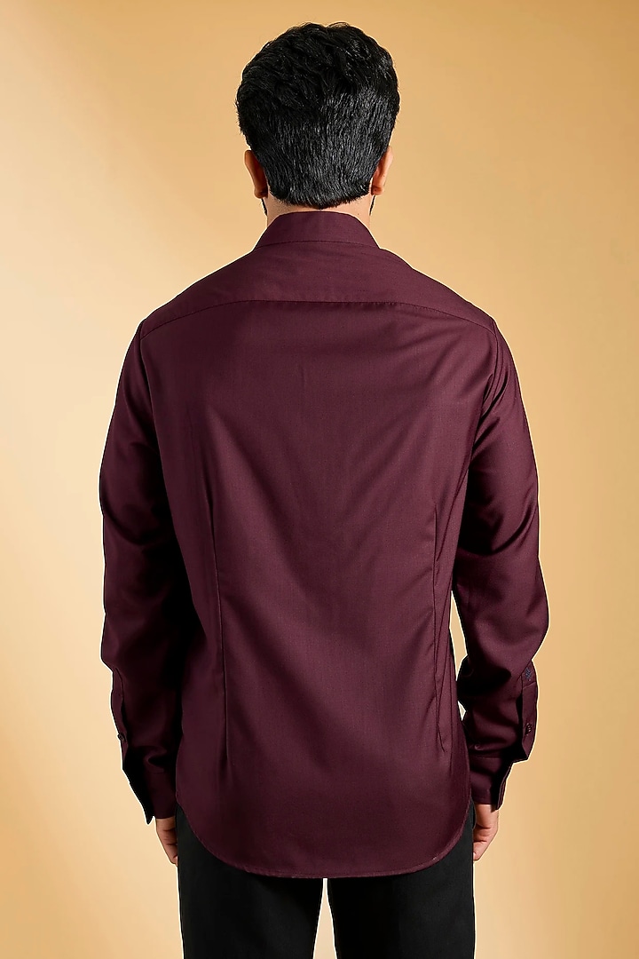Cherry Red Rayon Suiting Blend Party Wear Shirt by S&N by Shantnu Nikhil Men at Pernia's Pop Up Shop