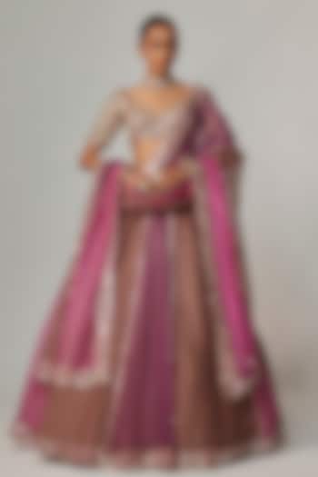 Multi-Colored Organza Gota Embroidered Wedding Lehenga Set by Vvani by Vani Vats at Pernia's Pop Up Shop