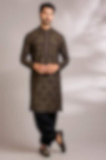 Multi-Colored Silk Embroidered Kurta Set by AMIT ARORA at Pernia's Pop Up Shop