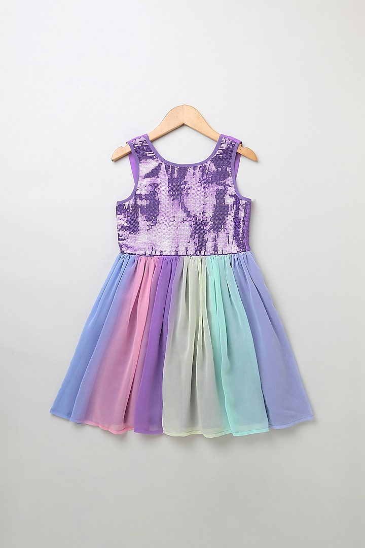 Multi-Colored Embroidered Dress For Girls by SWEETLIME BY AS at Pernia's Pop Up Shop