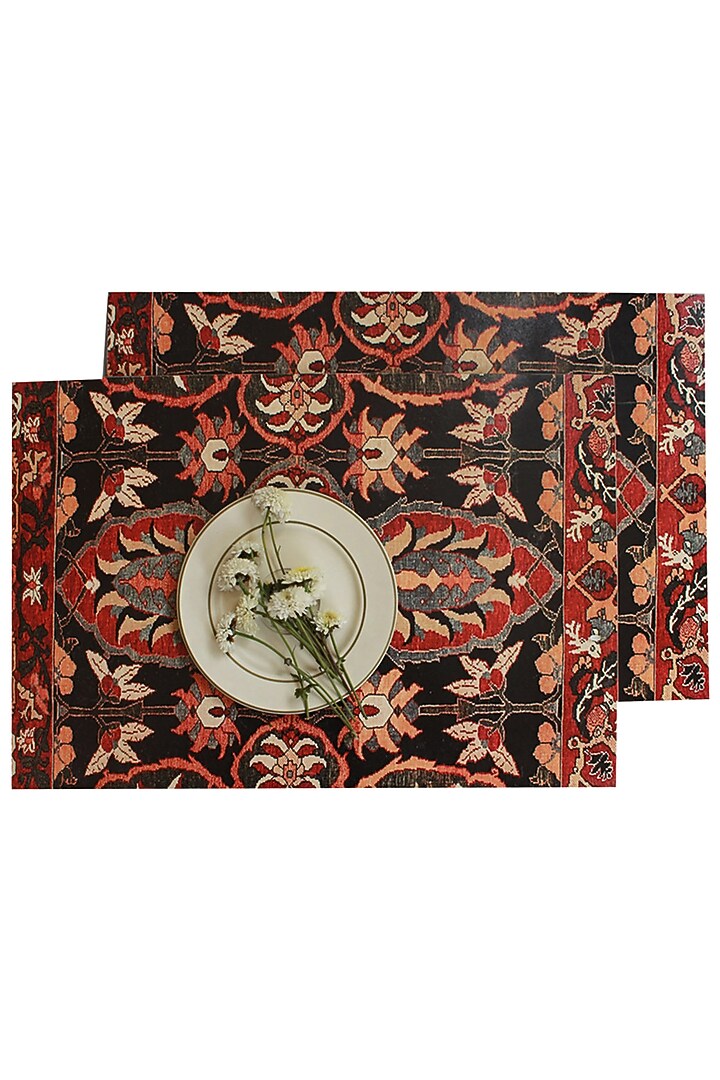 Multicolor Wooden Ishaan Table Mats (Set of 6) by Karo at Pernia's Pop Up Shop