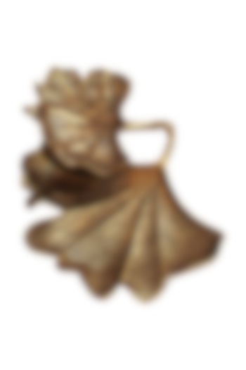 Golden Aluminium Gingko Double Leaf Platter by Karo at Pernia's Pop Up Shop