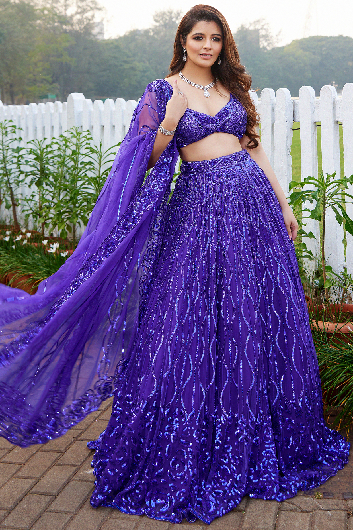 Purple Mirror Lehenga Set – Aneesh Agarwaal