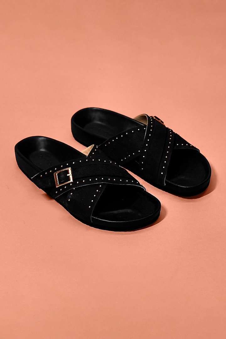 Black Leather Flats by Dmodot at Pernia's Pop Up Shop