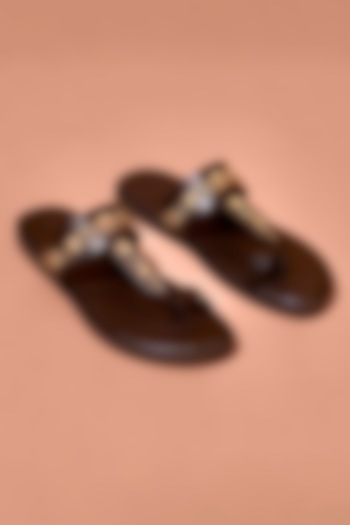 Dark Brown Leather Sandals by Dmodot at Pernia's Pop Up Shop