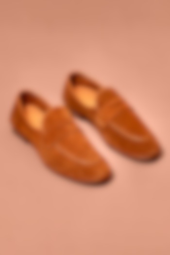 Tan Suede Leather Loafers by Dmodot at Pernia's Pop Up Shop