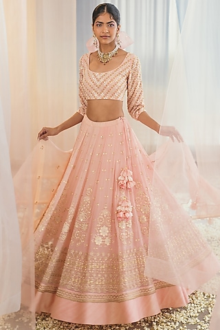 Georgette pink Designer Chikankari Work Lehenga Partywear Lehenga Designs  Of 2023, Adult at Rs 1500 in Surat