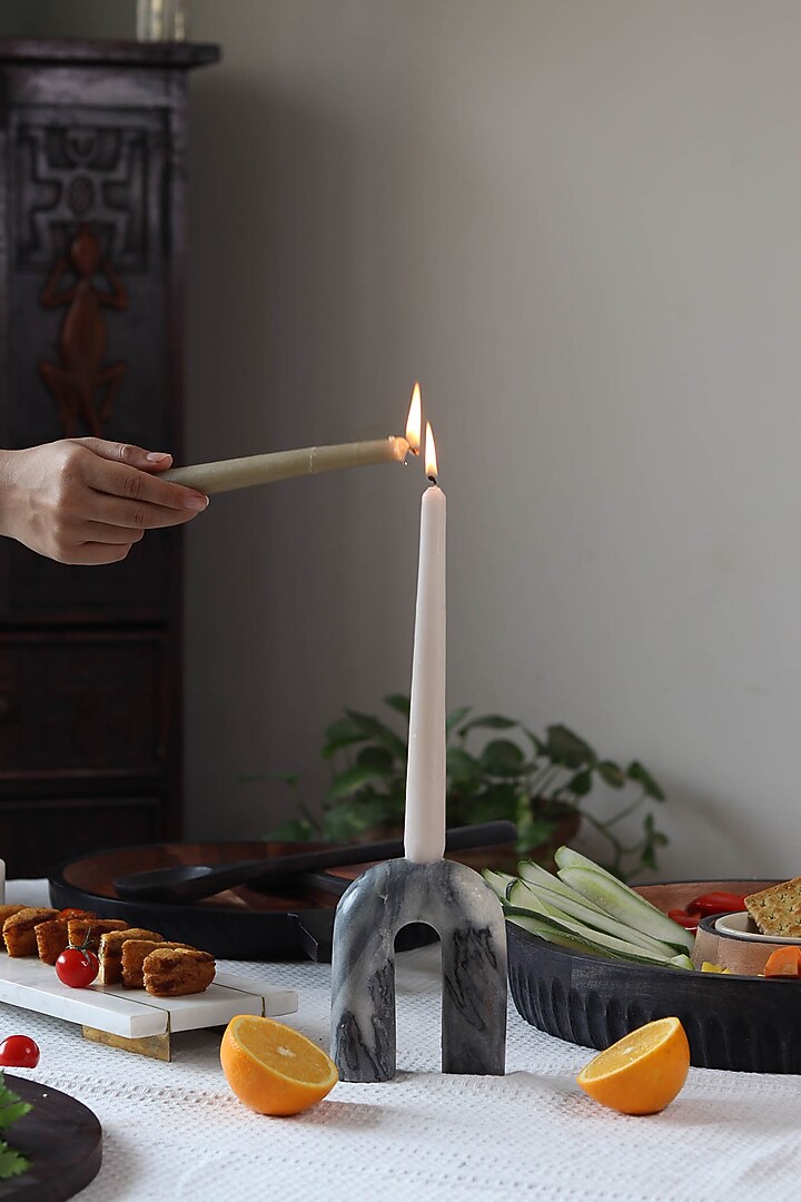 Grey Marble Candle Stand by Muun Home at Pernia's Pop Up Shop