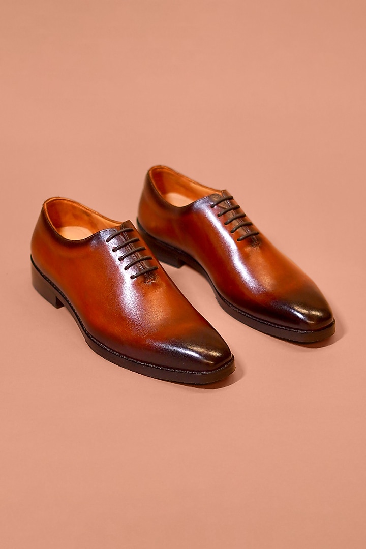 Brown Leather Shoes by Dmodot at Pernia's Pop Up Shop