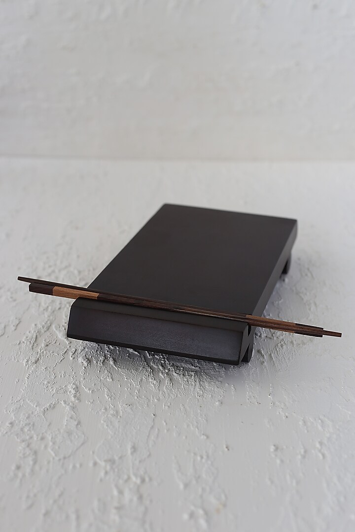 Walnut Polished Mango Wood Sushi Platter With
Chopsticks by Sashays at Pernia's Pop Up Shop