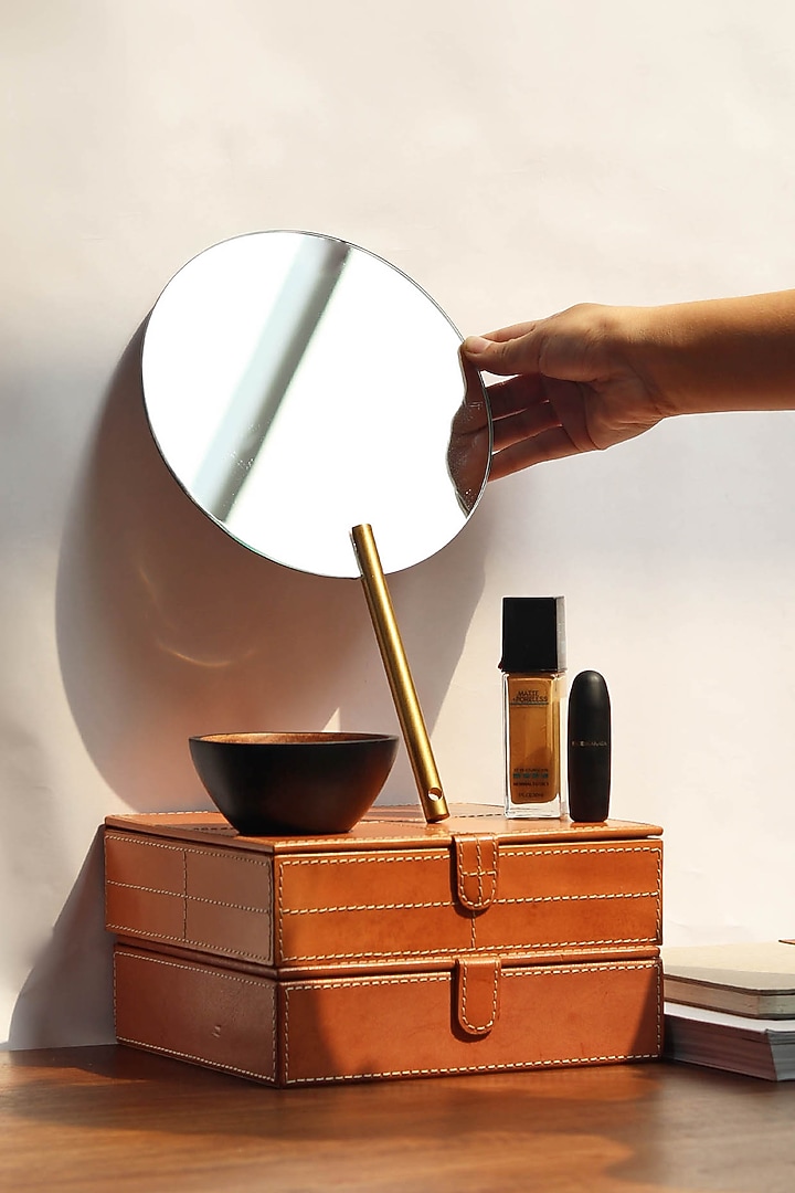 Gold Plated Handle Mirror by Muun Home at Pernia's Pop Up Shop