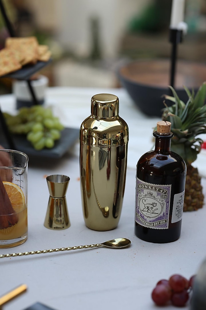 Gold Stainless Steel Bar Set by Muun Home at Pernia's Pop Up Shop