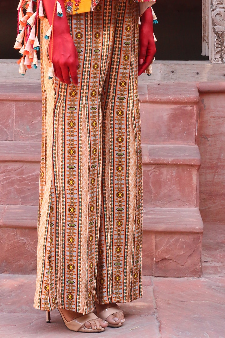 Multi-Colored Cotton Silk Hand Embroidered Overlay Jacket Set by Ankur J at Pernia's Pop Up Shop