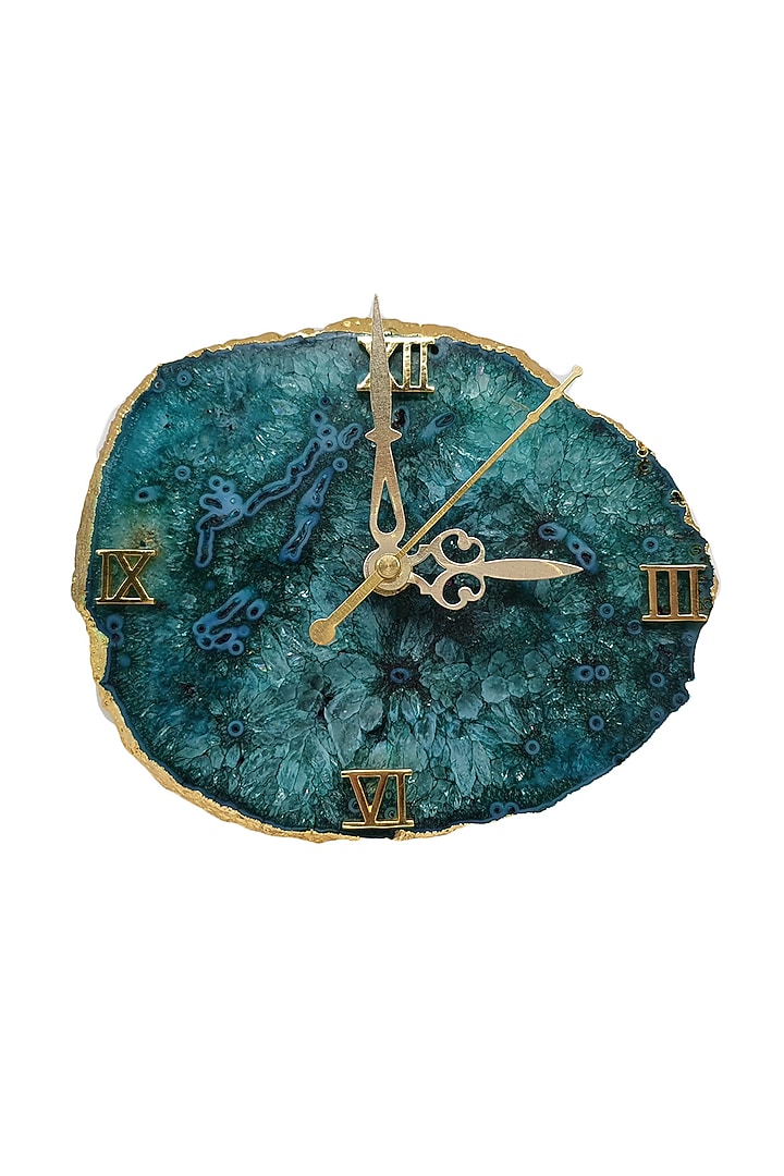 Green Agate Table Clock by Gemtherapy at Pernia's Pop Up Shop
