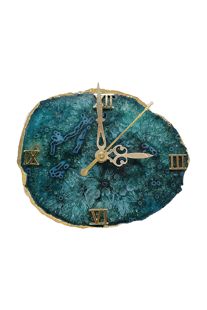 Green Agate Table Clock by Gemtherapy at Pernia's Pop Up Shop