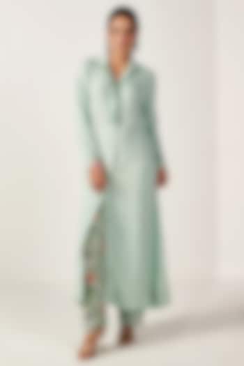 Aqua Blue Bemberg Modal Kurta Set by Blooming Threads at Pernia's Pop Up Shop