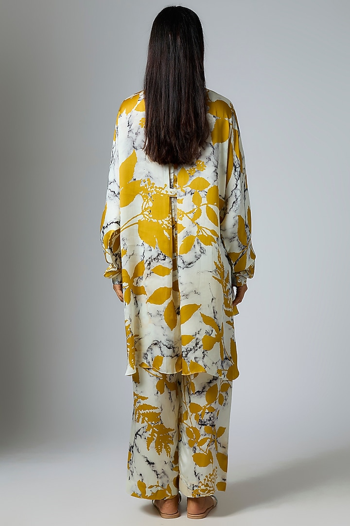 Mustard & Gulmohar Bemberg Satin Digital Printed T-shape Shirt by Inca at Pernia's Pop Up Shop