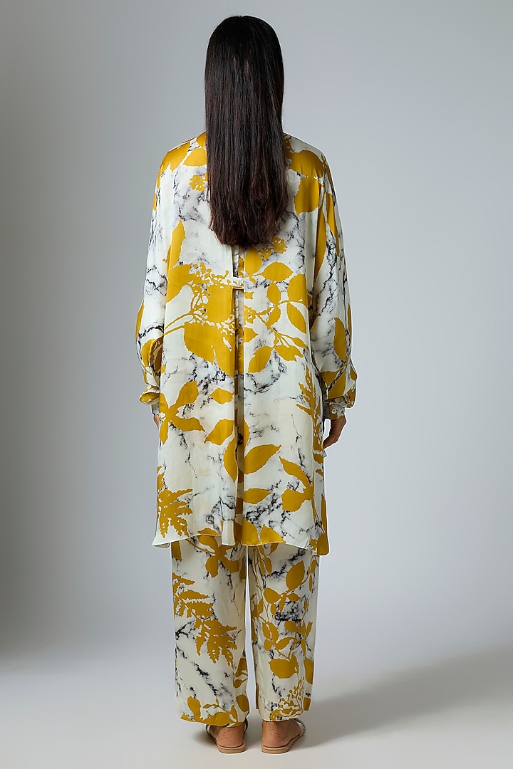 Mustard & Gulmohar Bemberg Satin Digital Printed Trouser by Inca at Pernia's Pop Up Shop