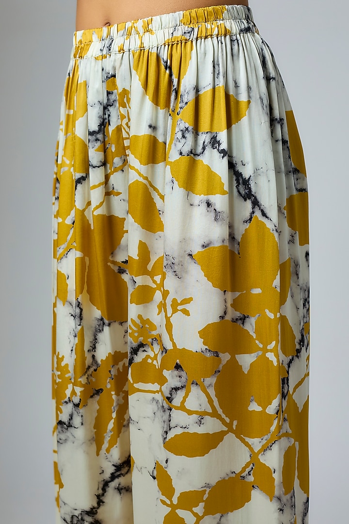Mustard & Gulmohar Bemberg Satin Digital Printed Trouser by Inca at Pernia's Pop Up Shop