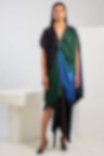 Multi-Colored Bamberg Satin Ombre Ruched Vacation Dress by Inca at Pernia's Pop Up Shop