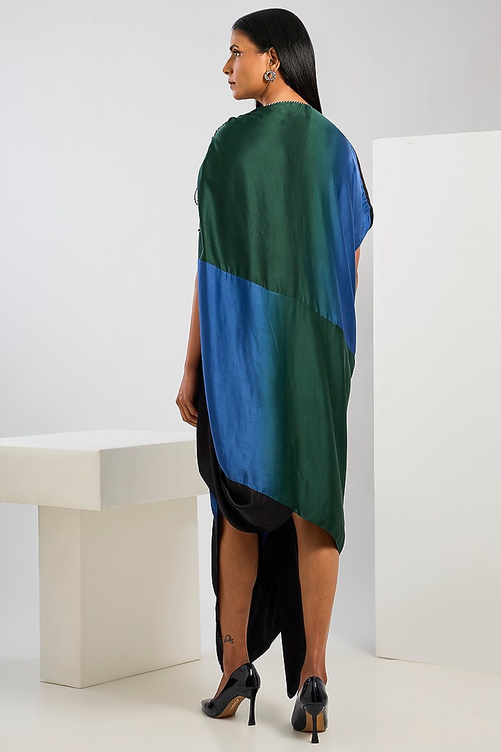 Multi-Colored Bamberg Satin Ombre Ruched Vacation Dress by Inca at Pernia's Pop Up Shop