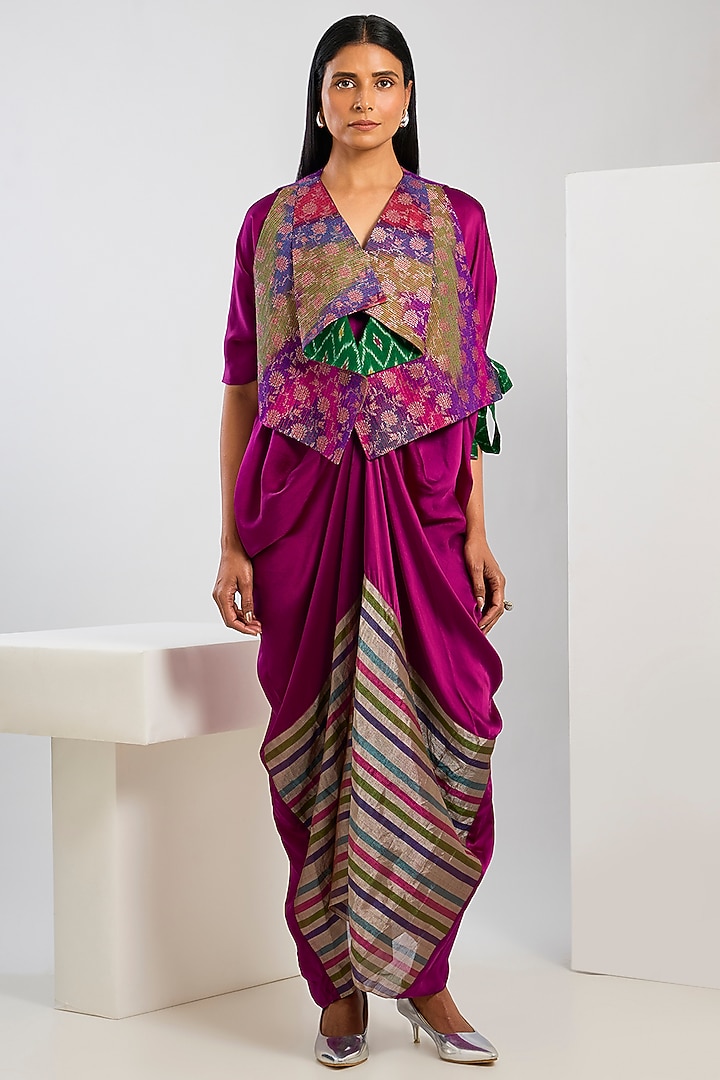 Multi-Colored Silk Brocade Gilet by Inca at Pernia's Pop Up Shop