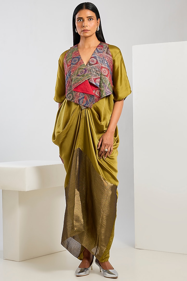 Multi-Colored Silk Brocade Gilet by Inca at Pernia's Pop Up Shop