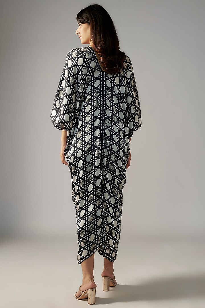 Black Bemberg Satin Knotted Kaftan by Inca at Pernia's Pop Up Shop
