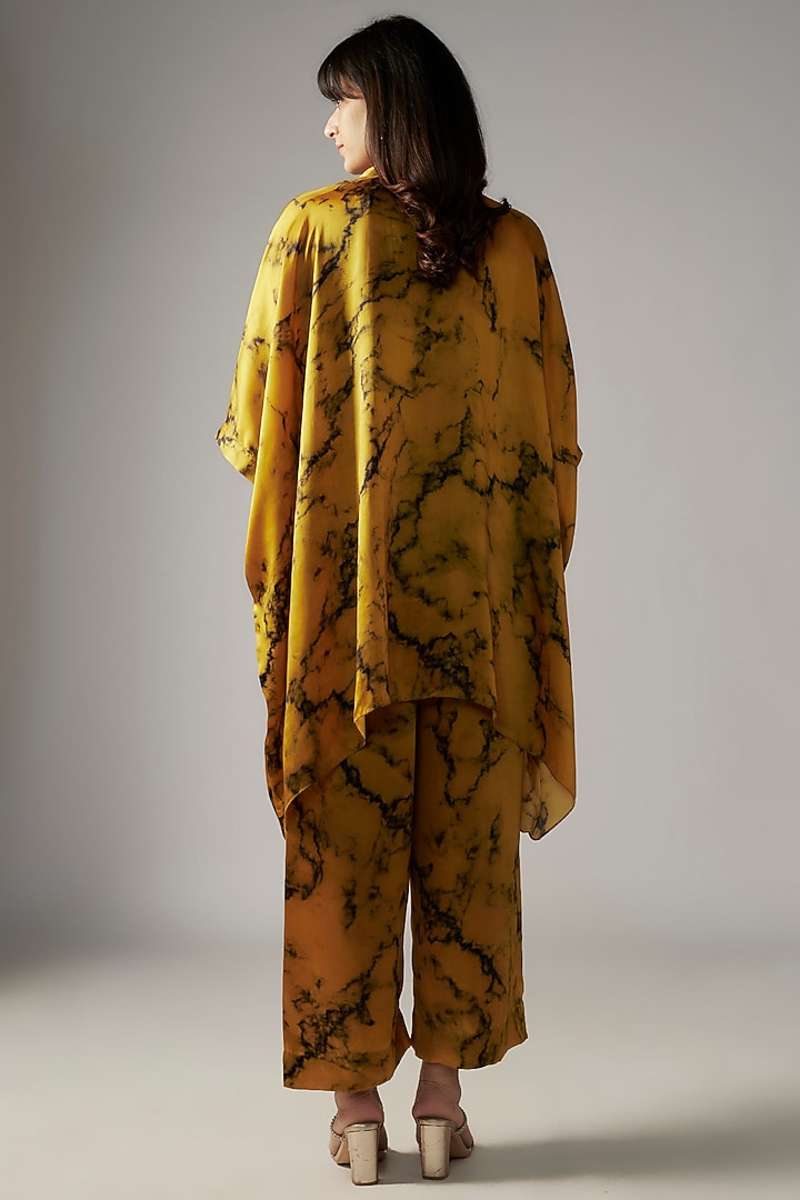 Mustard Bemberg Satin Marble Co-Ord Set by Inca at Pernia's Pop Up Shop