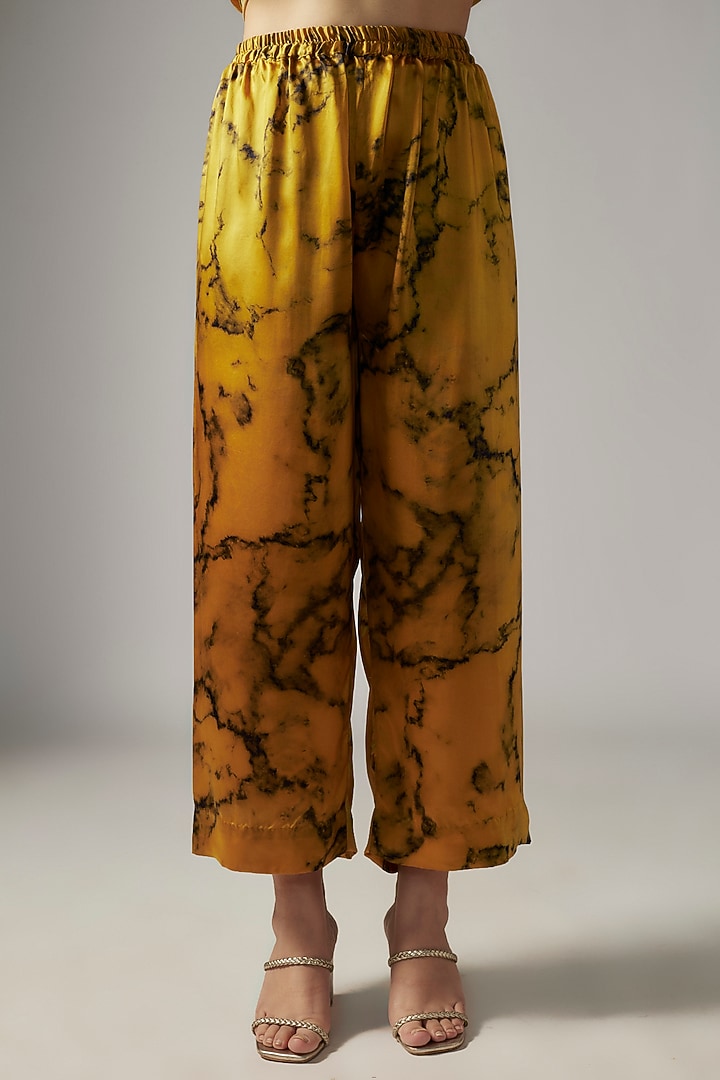 Mustard Bemberg Satin Marble Co-Ord Set by Inca at Pernia's Pop Up Shop
