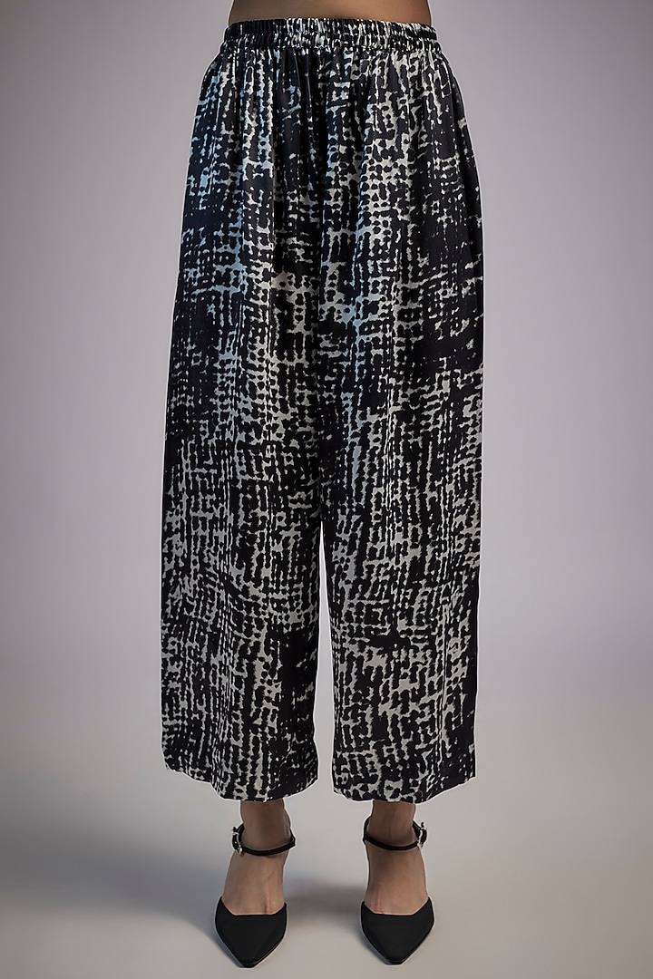 Black & White Bemberg Satin Digital Printed Co-Ord Set by Inca at Pernia's Pop Up Shop