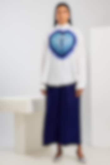 Blue Bamberg Satin Trousers by Inca at Pernia's Pop Up Shop