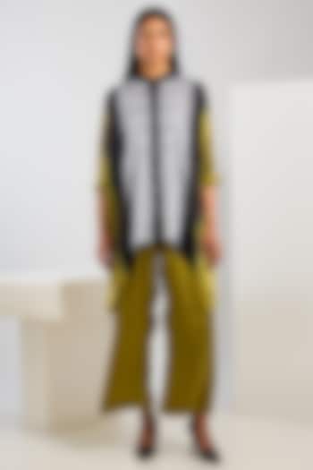 Yellow Bamberg Satin Trousers by Inca at Pernia's Pop Up Shop