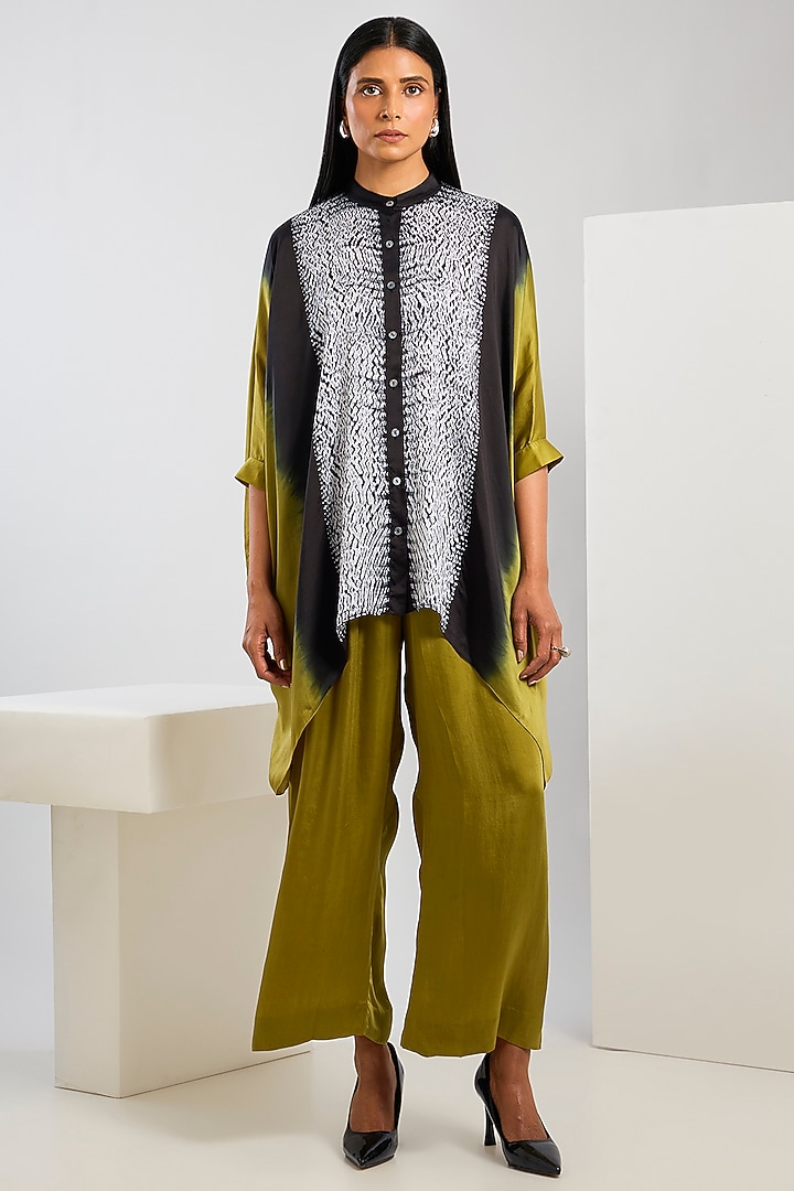 Yellow Bamberg Satin Trousers by Inca at Pernia's Pop Up Shop