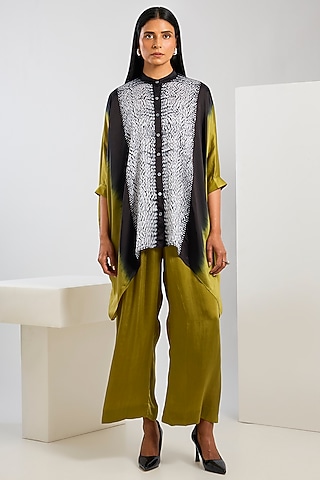 Yellow Bamberg Satin Trousers by Inca
