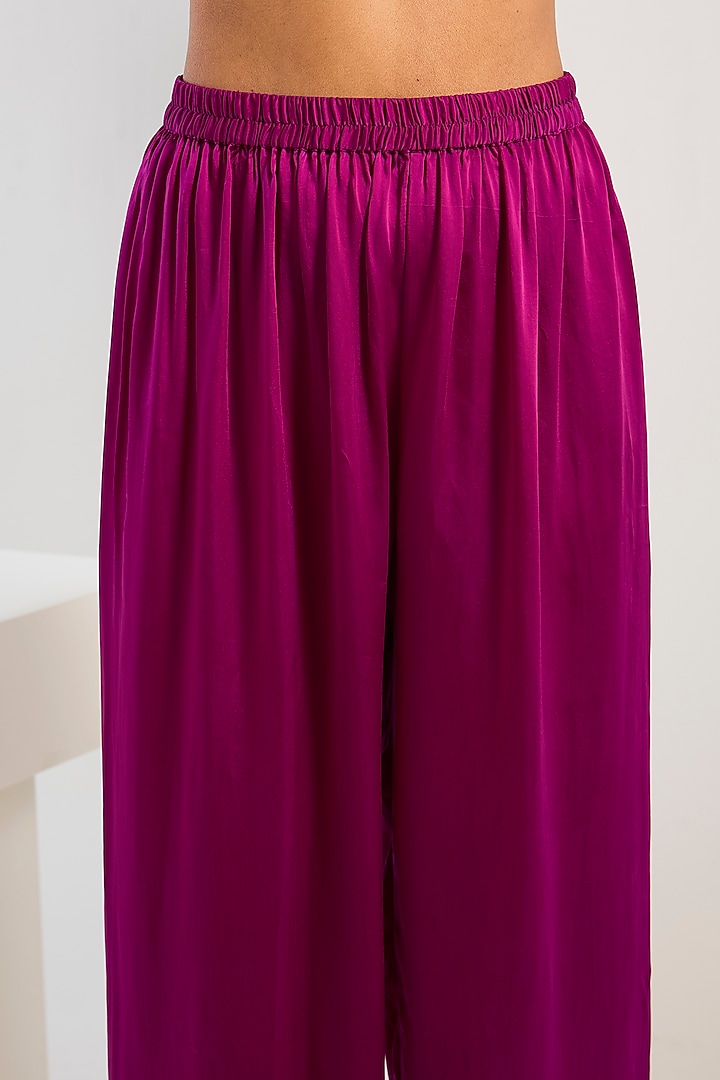Wine Bamberg Satin Trousers by Inca at Pernia's Pop Up Shop