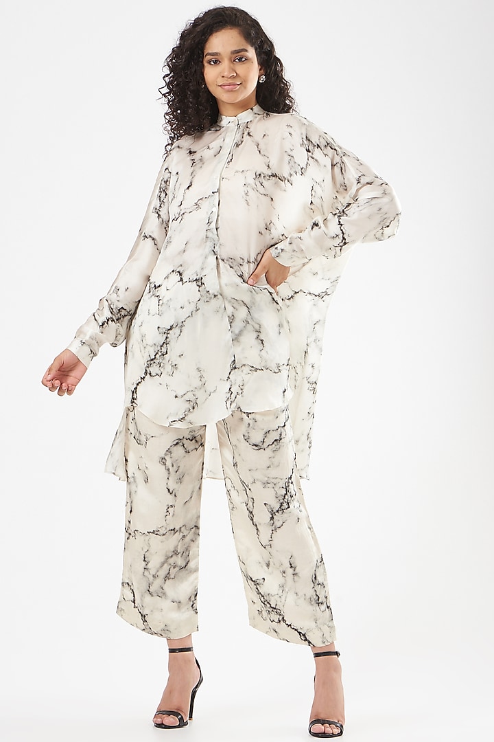White Bamberg Satin Shirt by Inca at Pernia's Pop Up Shop