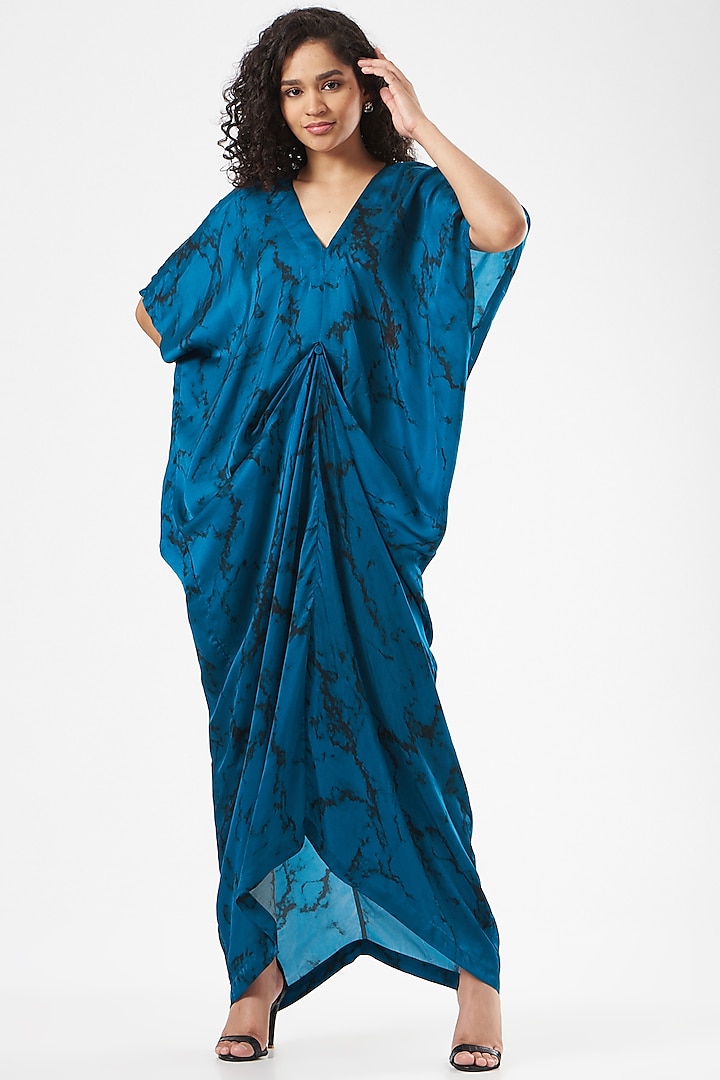 Blue Bamberg Satin Dress by Inca