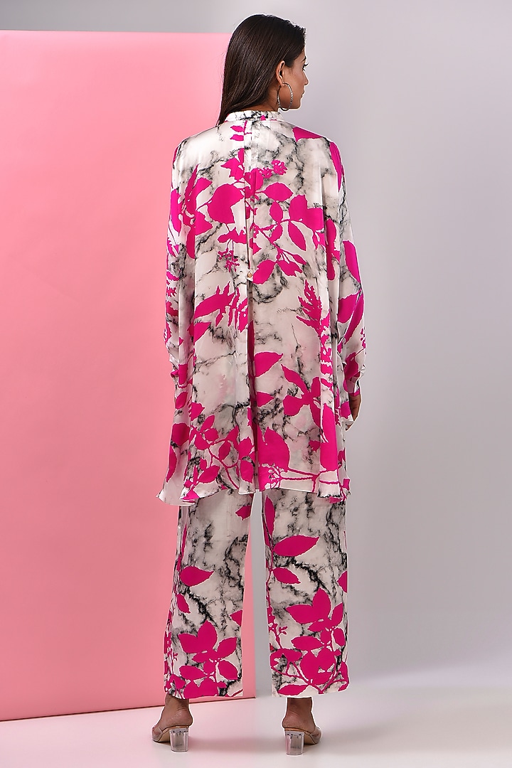 Pink Bemberg Satin Digital Printed Co-Ord Set by Inca at Pernia's Pop Up Shop