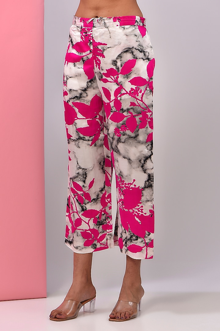 Pink Bemberg Satin Digital Printed Co-Ord Set by Inca at Pernia's Pop Up Shop
