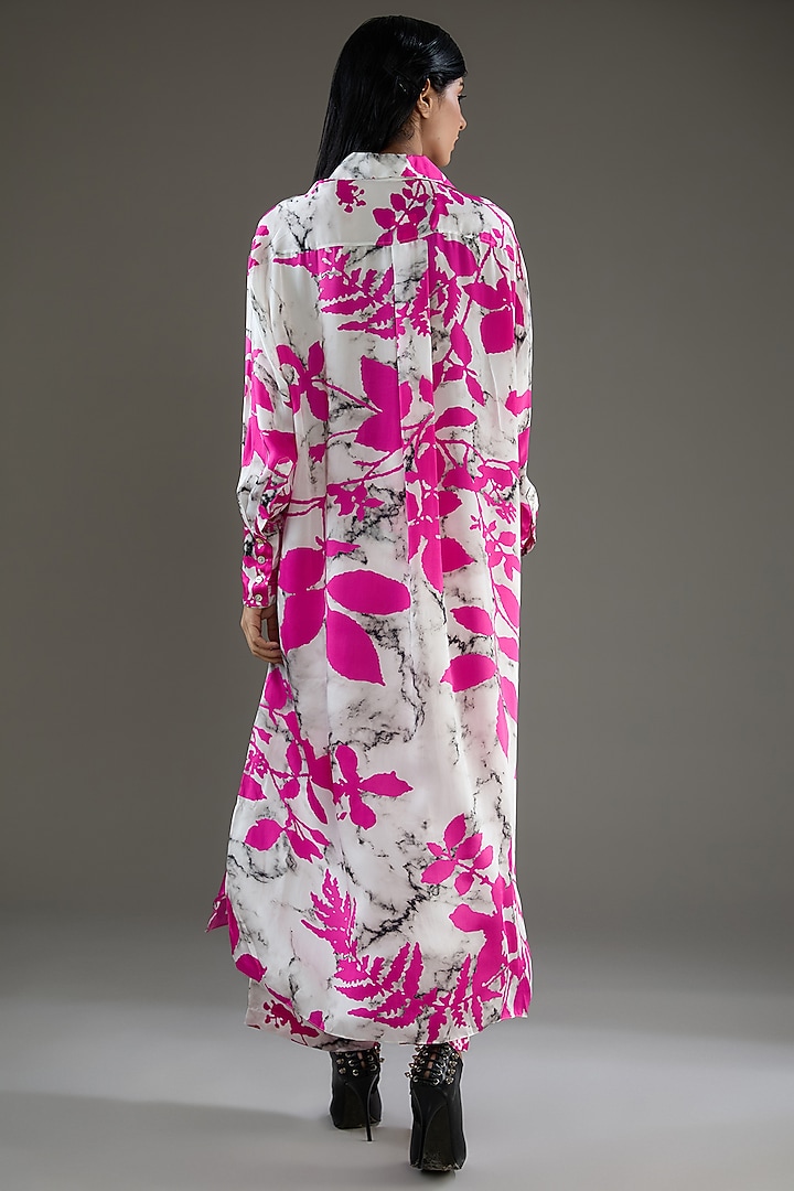 Pink Bemberg Satin Digital Printed Co-Ord Set by Inca at Pernia's Pop Up Shop