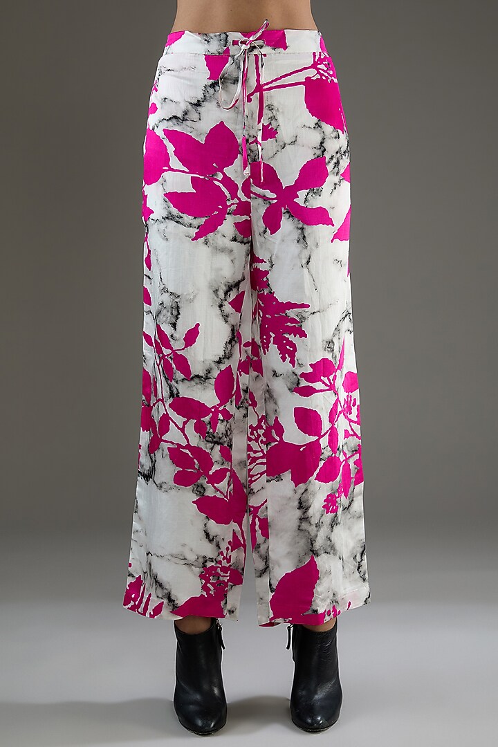 Pink Bemberg Satin Digital Printed Co-Ord Set by Inca at Pernia's Pop Up Shop