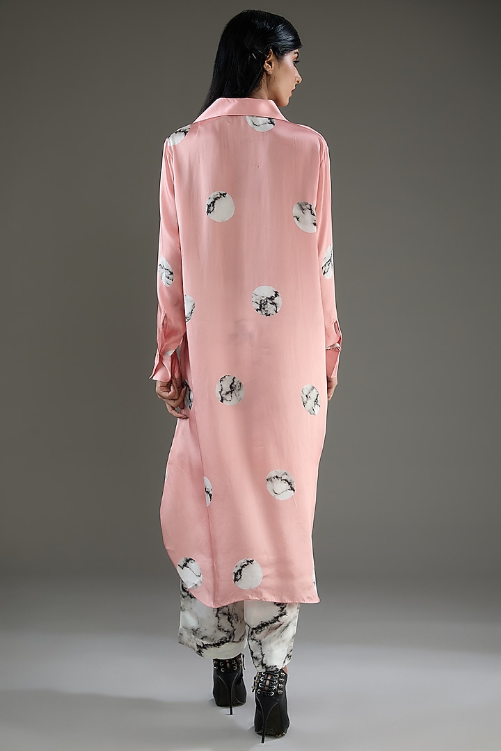 Pink & White Bemberg Satin Digital Printed Co-Ord Set by Inca at Pernia's Pop Up Shop