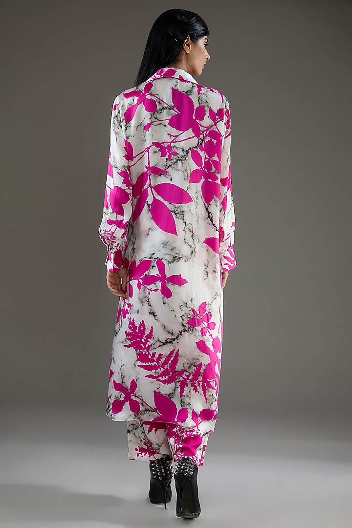 Pink Bemberg Satin Digital Printed Co-Ord Set by Inca at Pernia's Pop Up Shop