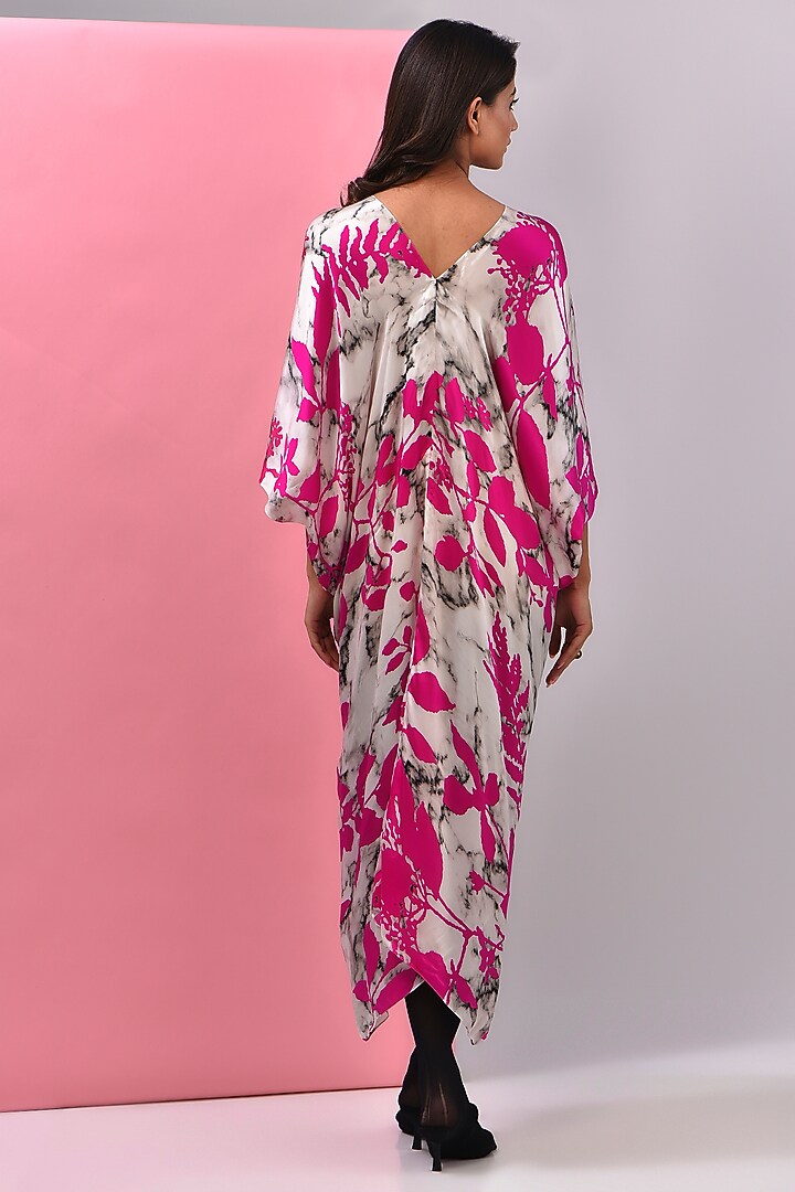 Pink Bemberg Satin Digital Printed Kaftan by Inca at Pernia's Pop Up Shop