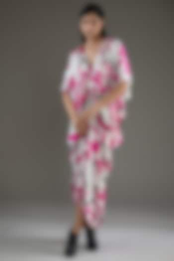 Pink Bemberg Satin Digital Printed Kaftan by Inca at Pernia's Pop Up Shop